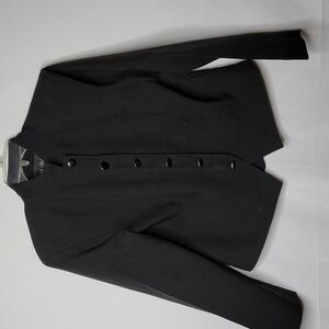 Neil Allyn black military zip up button accent blazer jacket sz Small